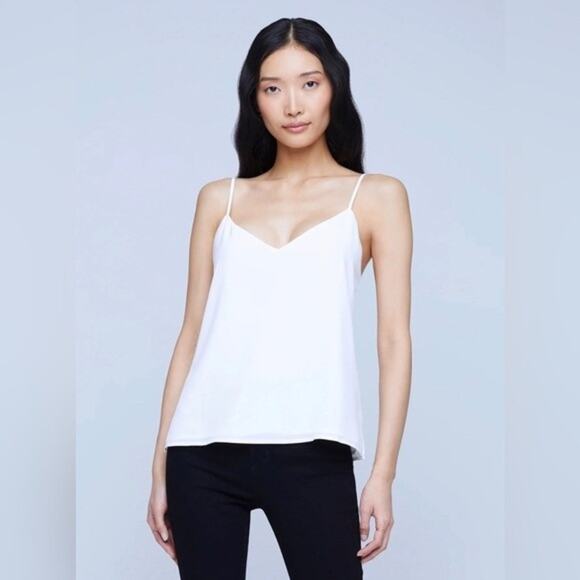 NWT L’AGENCE Jane Silk Parchment / Cream Cami Adjustable Straps Blouse - Size XS - Picture 4 of 16
